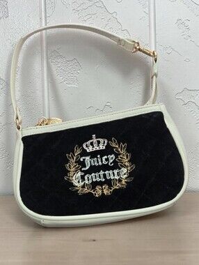 Juicy Couture Mini Shoulder Bag Y2K Velour Crown Heart Charm